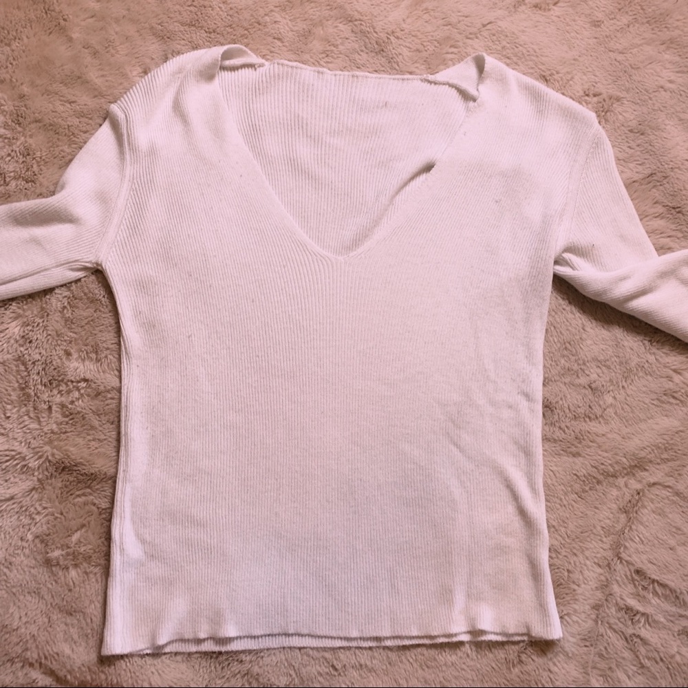 white brandy sweater